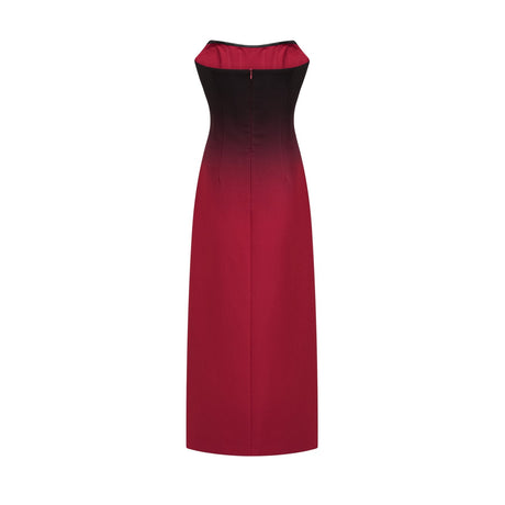 Taliyah Dress Red Gradient Off - Shoulder Maxi