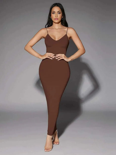 Taliyah Maxi Dress - Fit Type Slim Fit - Fabric Elasticity High Stretch - Backless - Style Refined Style - Hem Shaped Pencil - Premium Quality