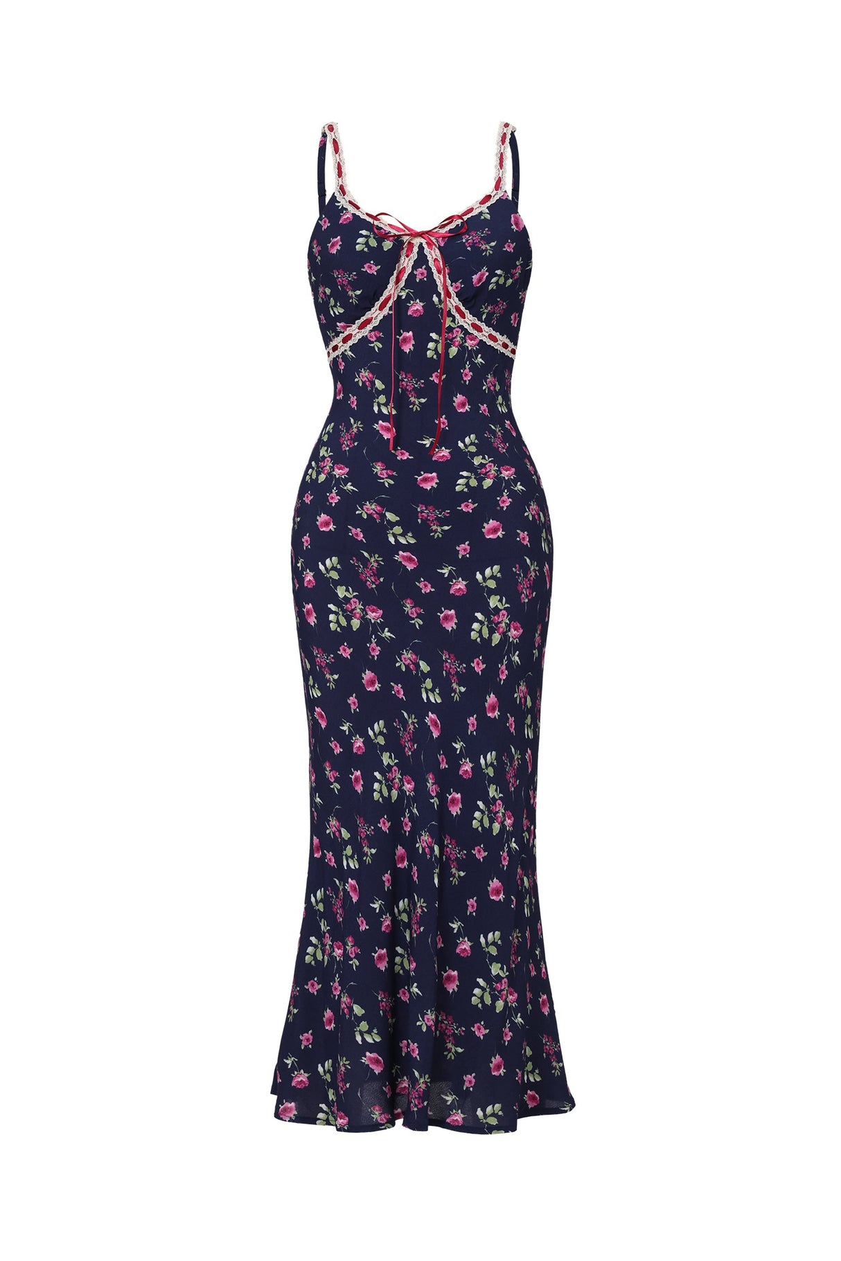 Taliyah Navy Floral Halter Midi Dress