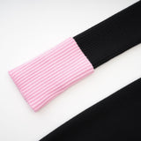 Tamara Knitted Bodysuit Black Pink Contrast Flap Pockets