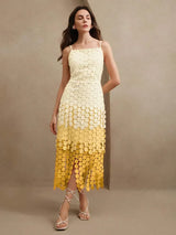 Tassel Cutout Embroidery High Waist Tank Dress Flowing Hollow Out Dress Summer Outfits For Women