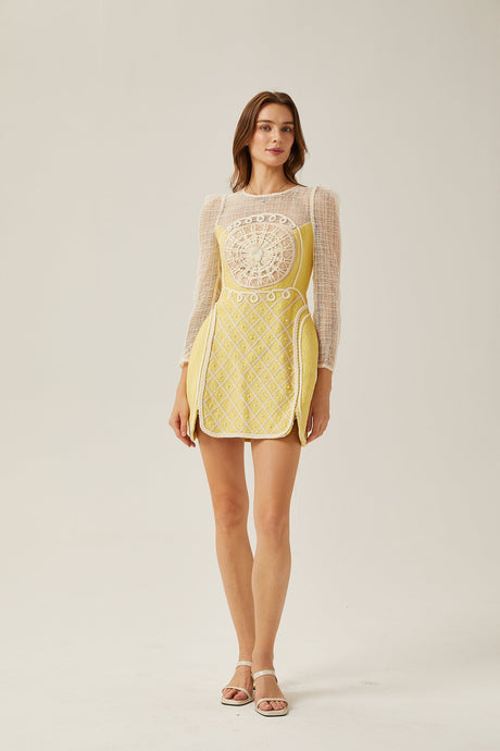 Tatiana pearlembellished semisheer mini dress