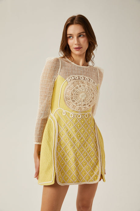 Tatiana pearlembellished semisheer mini dress