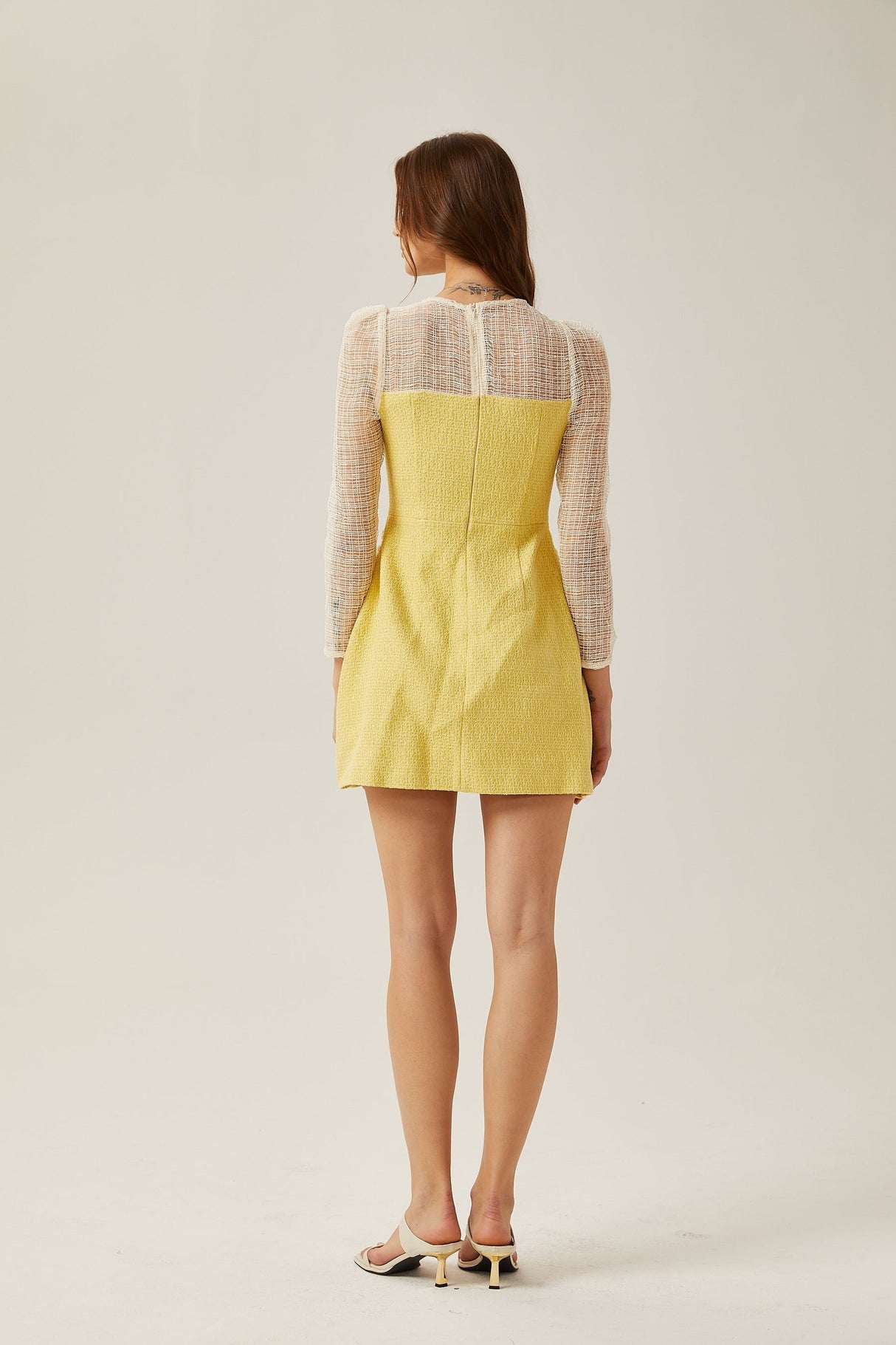Tatiana pearlembellished semisheer mini dress