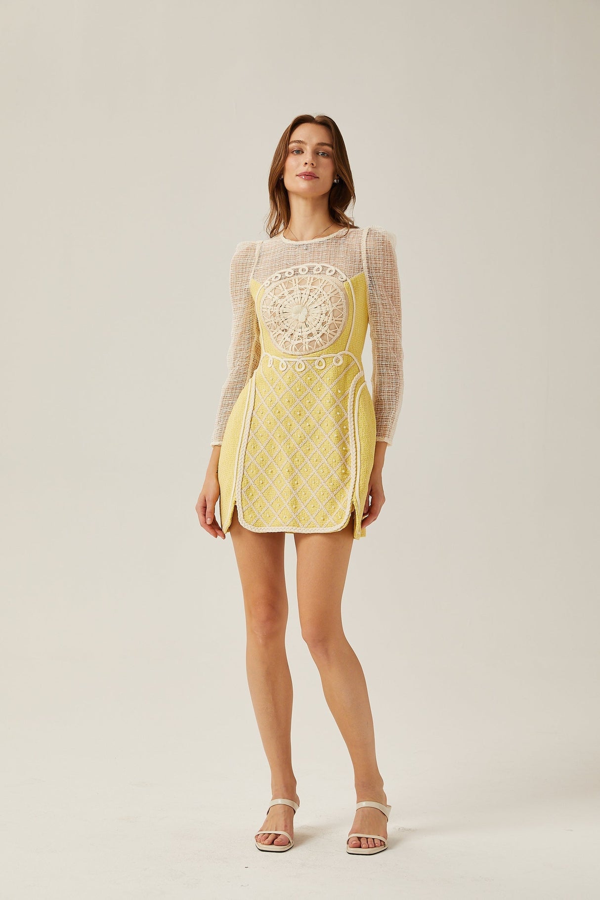 Tatiana pearlembellished semisheer mini dress
