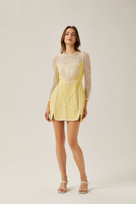 Tatiana pearlembellished semisheer mini dress