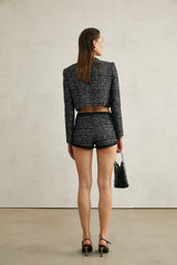 Taylor Jacket Black Sequinned Crystalsequin Pockets