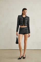 Taylor Jacket Black Sequinned Crystalsequin Pockets
