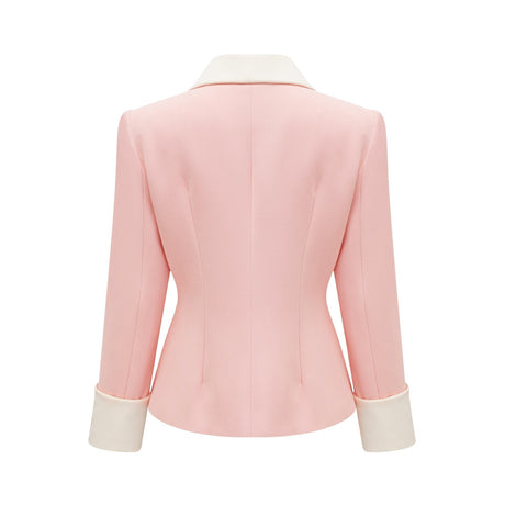 Teagan Blazer & Pants Pink White Set