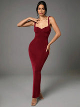 Tecla Maxi Dress - Mermaid Shape Hem - Backless Design - High Stretch Knitted Fabric