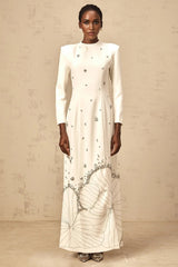 Tecla Maxi Dress White Crystal Lotus Embellished