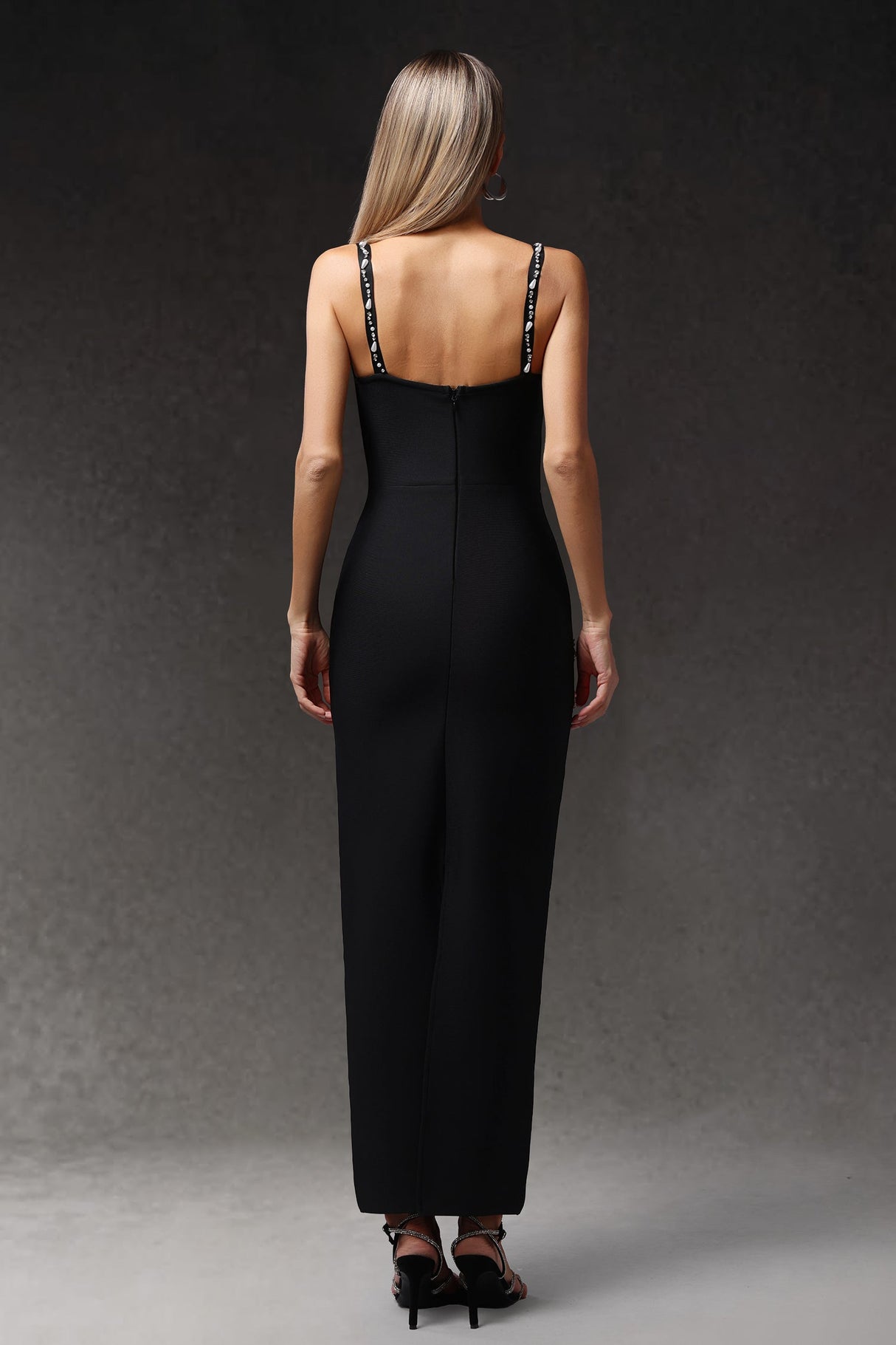 Teresa Black Embellished Bodycon Dress for Special Occasions