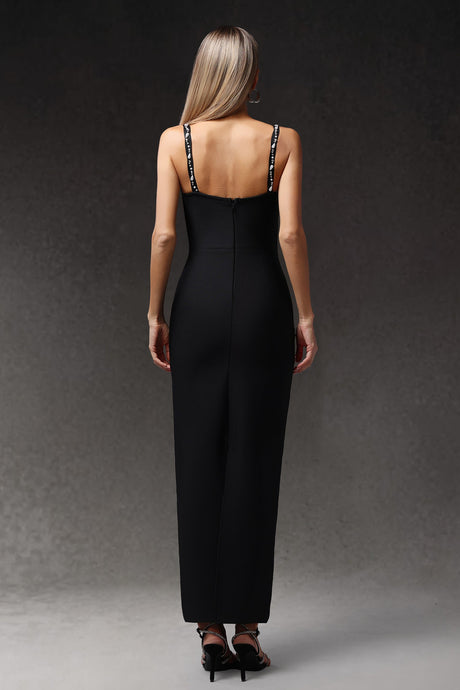 Teresa Black Embellished Bodycon Dress for Special Occasions