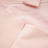 Teresa Dress Pink Feather Tassel Halter - neck Thigh Length Zip Fastening