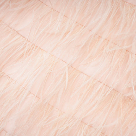 Teresa Dress Pink Feather Tassel Halter - neck Thigh Length Zip Fastening