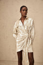 Teresa Mini Dress with Classic Collar and Sequin Embellishment