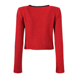 Tessa's Jacket & Skirt Set - Classic Tweed Design - Flattering Tailored Fit - Textured Fabric - Bow Embellishments - Timeless Style