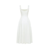 Thala white pleated flared midi dress