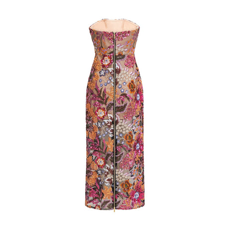 Thérèse sequinembellished embroidered floral colorful midi dress