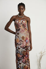 Thérèse sequinembellished embroidered floral colorful midi dress