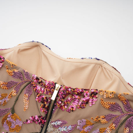 Thérèse sequinembellished embroidered floral colorful midi dress