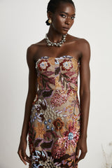 Thérèse sequinembellished embroidered floral colorful midi dress