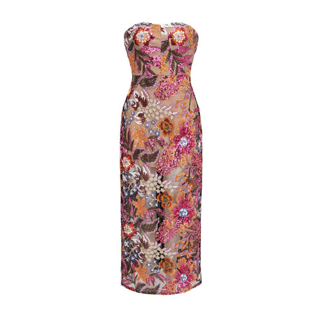 Thérèse sequinembellished embroidered floral colorful midi dress