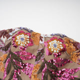 Thérèse Strapless Embroidered Sequin Gown With Floral Motif