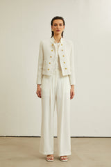Thérèse white tweed doublebreasted jacket