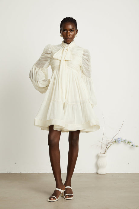 Thibaulte tuckdetail pleated tulle mini dress