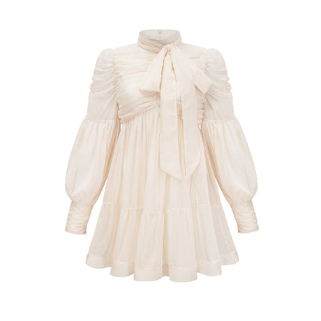 Thibaulte tuckdetail pleated tulle mini dress