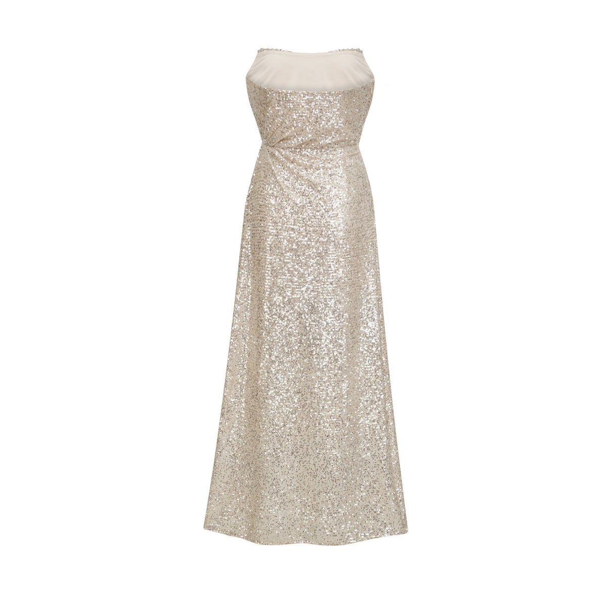 Tiana Dress Silver Sequin Off - Shoulder Midi