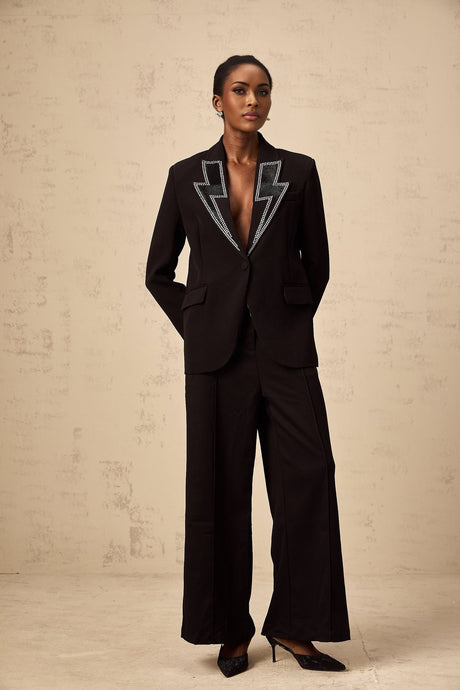 Tinsley Blazer Tinsley Lightning Crystal Black Blazer