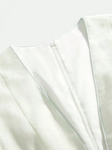 Tiziana Midi Dress - Deep V Neck - High Waist - A Line - Elegant - Backless