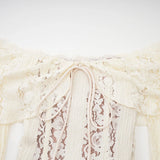 Tonia Maxi Dress Floral Lace Train Design in Neutrals