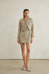 Trinity Jacket Trinity Sequin Tweed Goldtone Cropped