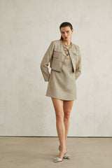 Trinity Jacket Trinity Sequin Tweed Goldtone Cropped
