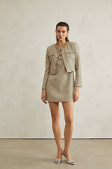 Trinity Jacket Trinity Sequin Tweed Goldtone Cropped