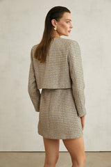 Trinity Jacket Trinity Sequin Tweed Goldtone Cropped