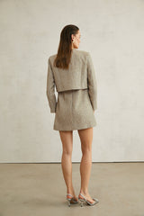 Trinity Jacket Trinity Sequin Tweed Goldtone Cropped