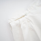 Tullia Shirt White Asymmetric Wrap Ruched Cropped & Long Sleeve