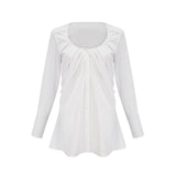 Tullia Shirt White Pleat Detail Thigh Length Self Tie