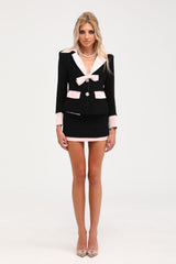 Uaine black jacket  skirt matching set