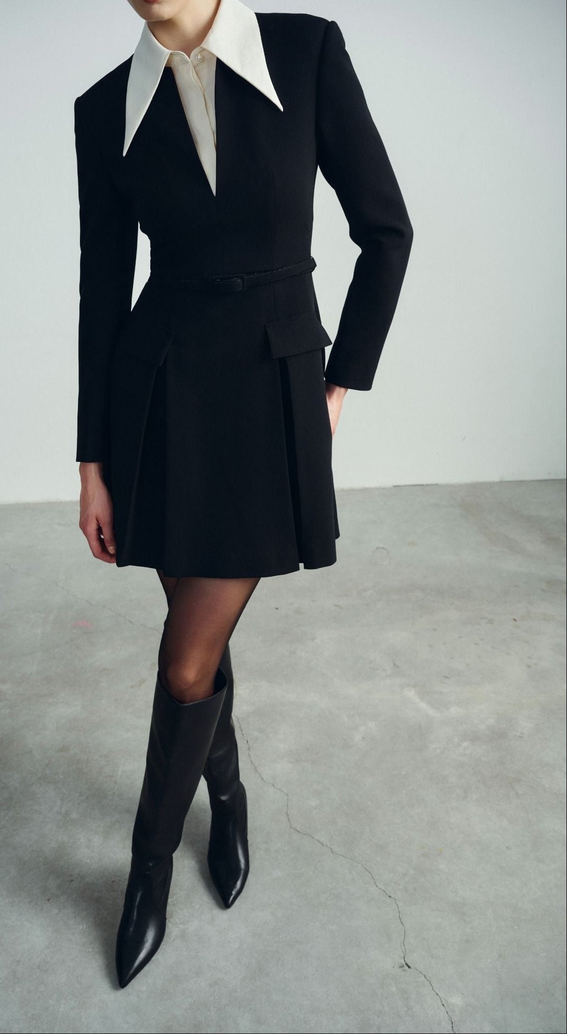 Amelia Loose Fit Collared Dress – Lined Finish – Stretch Woven Comfort