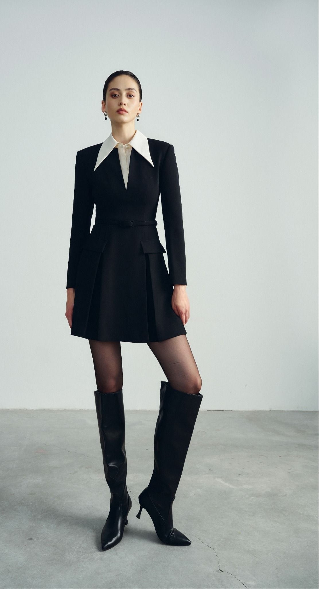 Amelia Loose Fit Collared Dress – Lined Finish – Stretch Woven Comfort