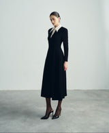 Chloe A Line Collared Midi Dress – Detachable Waist Belt – Smooth Lined Fit