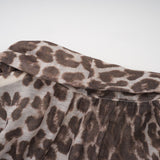 Ursula Blouse with Leopard Print Oversize Sleeves & Attached Scarf