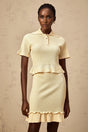 Vada Top & Skirt Set Yellow Ribbed Ruffle Hem Coord