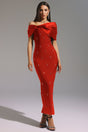 Valentina Red Diamond One-Shoulder Dress