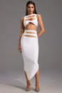 Valentina White Hollow Out Maxi Dress